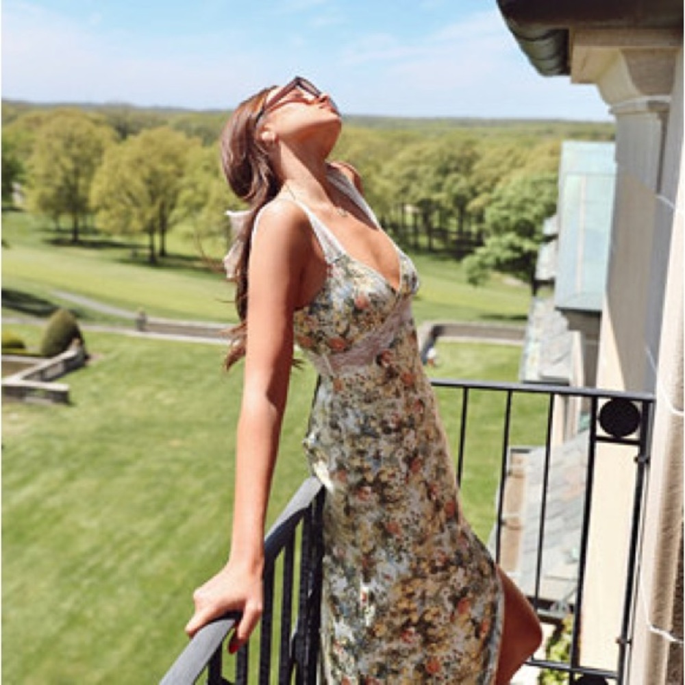 Danielle Bernstein WeWoreWhat Floral Lace Dress